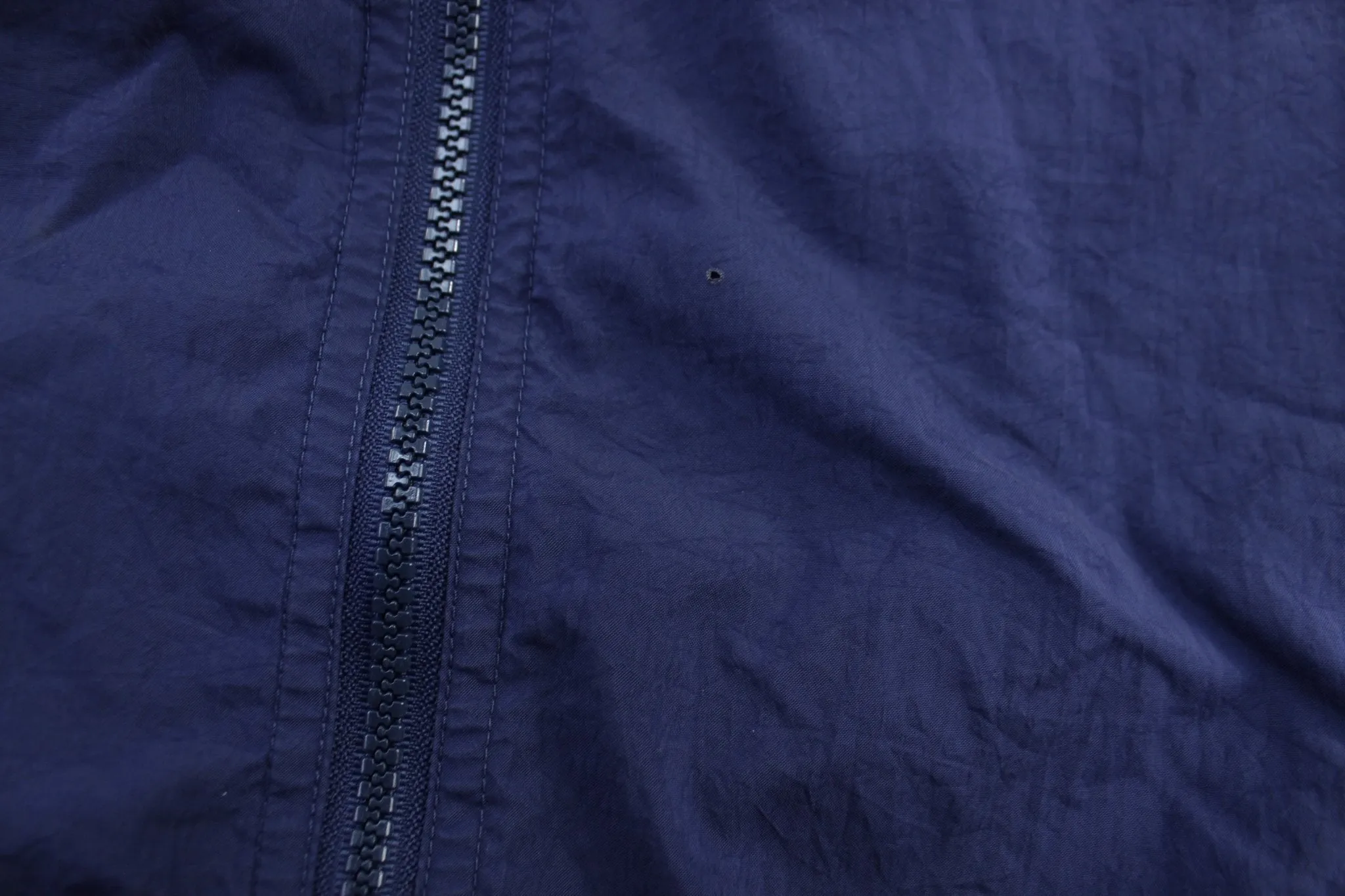 90's Adidas Embroidered Logo Blue & White Striped Windbreaker Jacket