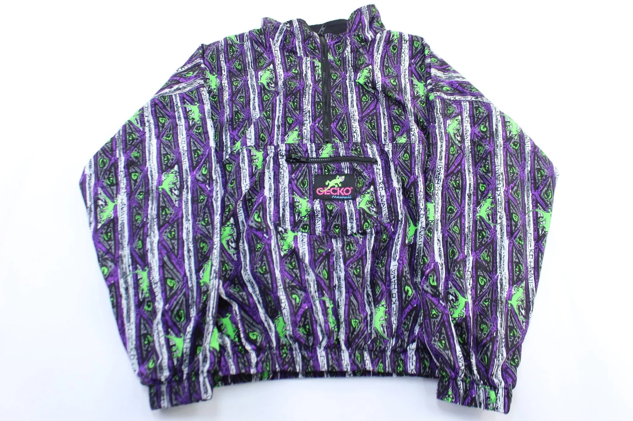 90's Gecko Hawaii All Over Print Windbreaker Pullover