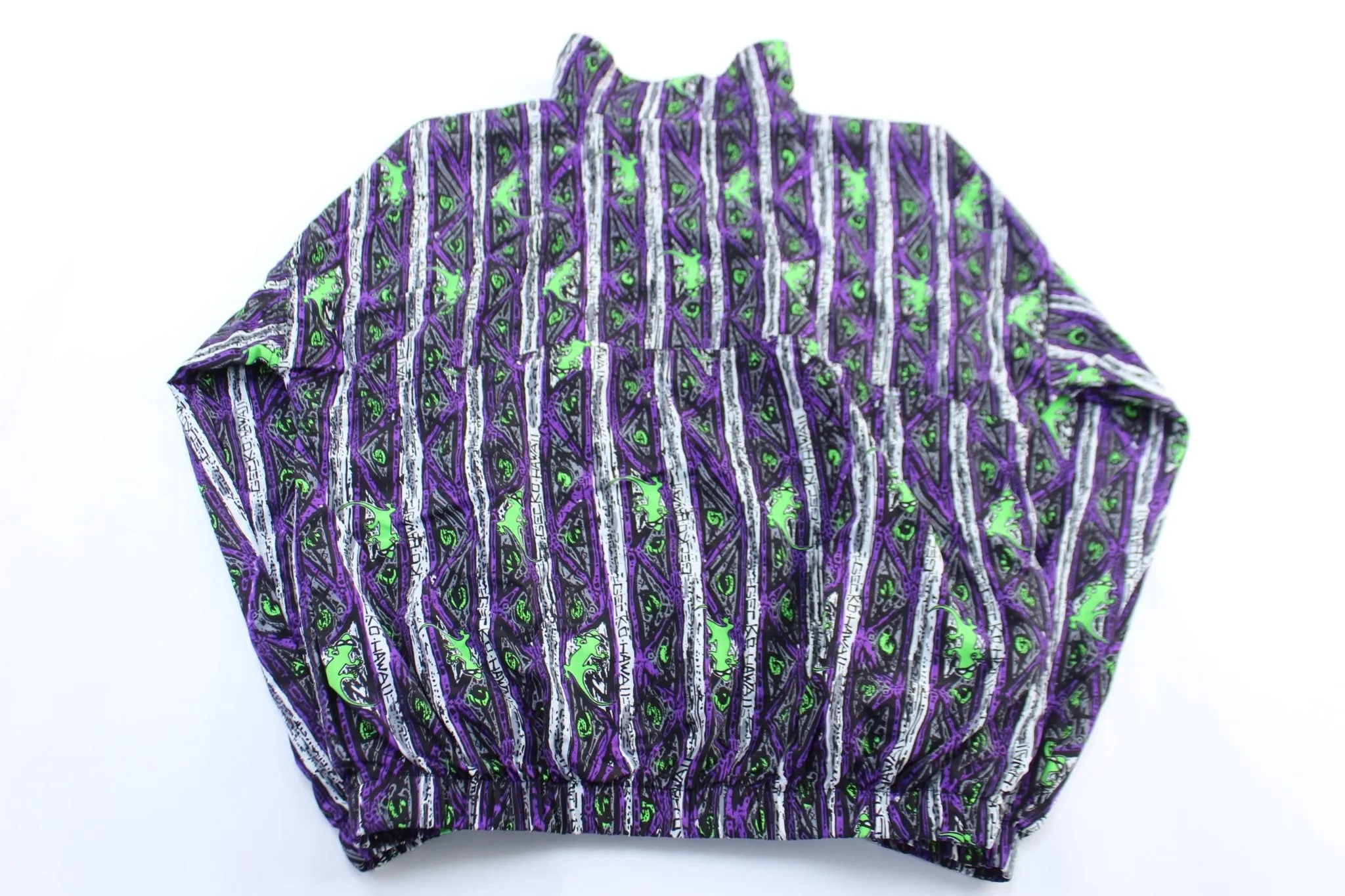 90's Gecko Hawaii All Over Print Windbreaker Pullover