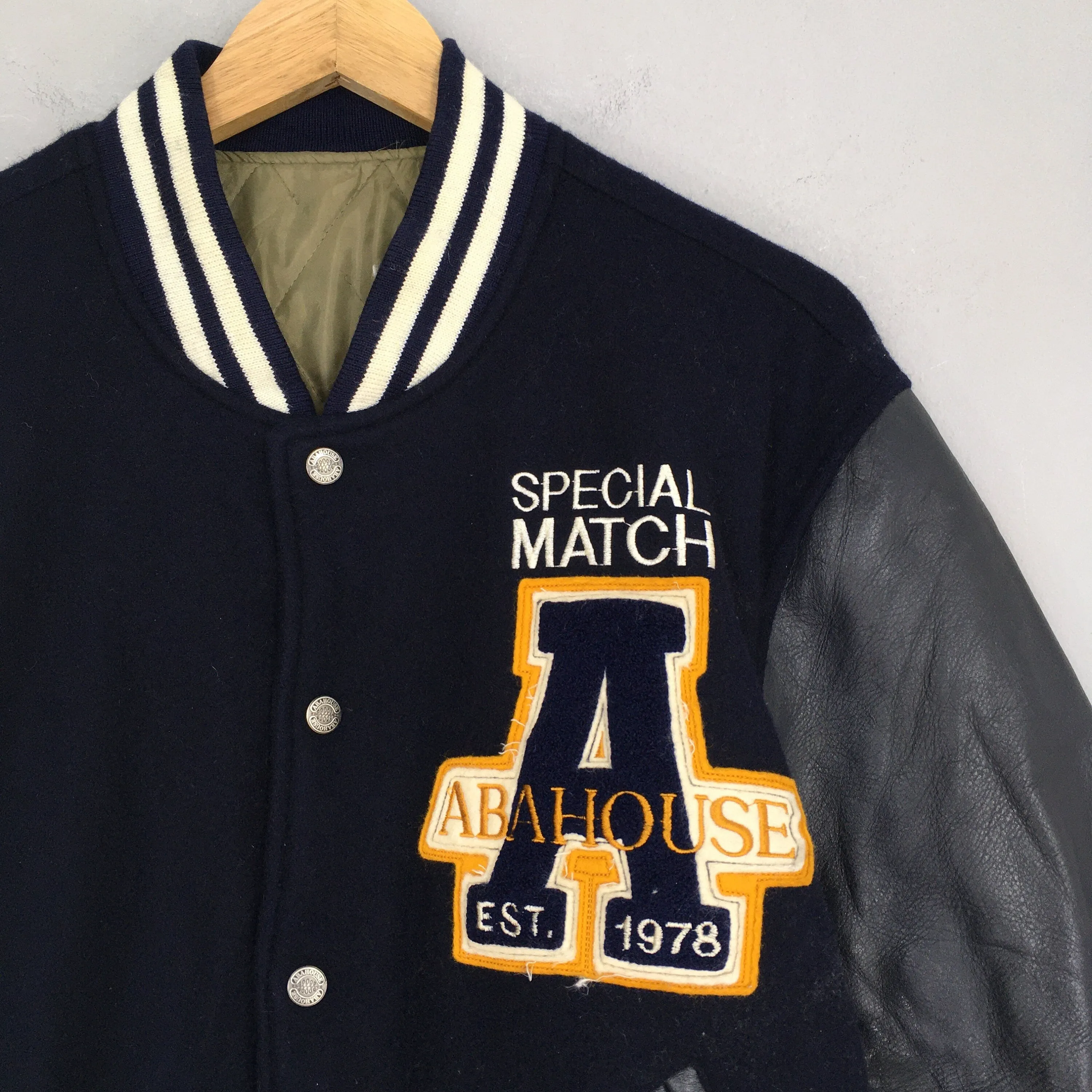 Abahouse Japan Wool Leather Varsity Jacket Medium
