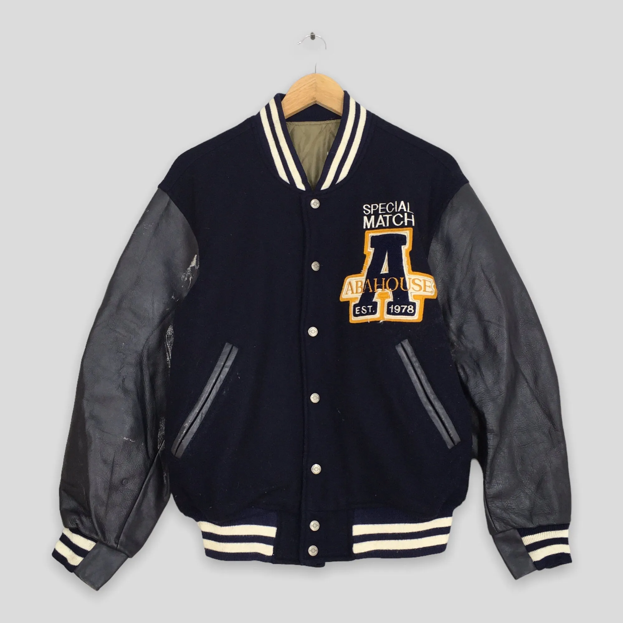 Abahouse Japan Wool Leather Varsity Jacket Medium