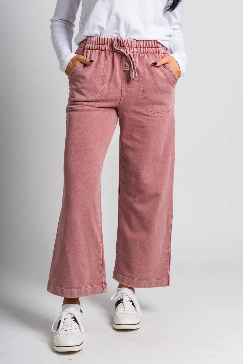Acid wash sweatpants dusty coral