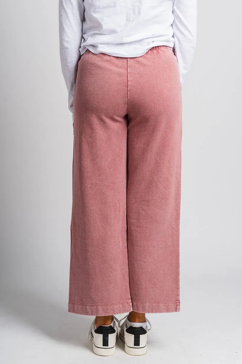 Acid wash sweatpants dusty coral