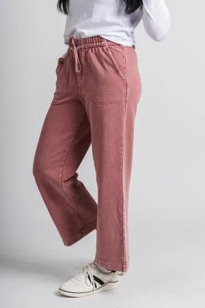 Acid wash sweatpants dusty coral