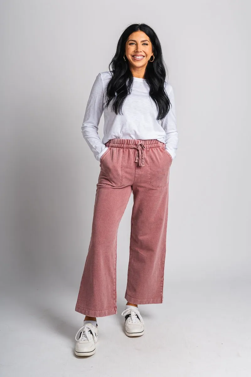 Acid wash sweatpants dusty coral