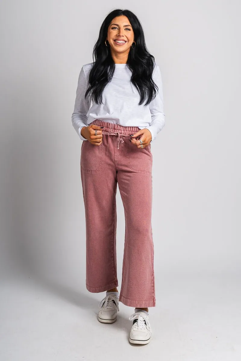 Acid wash sweatpants dusty coral