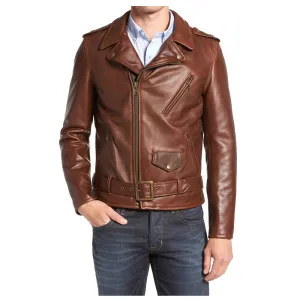American Slim Fit Brown Moto Jacket