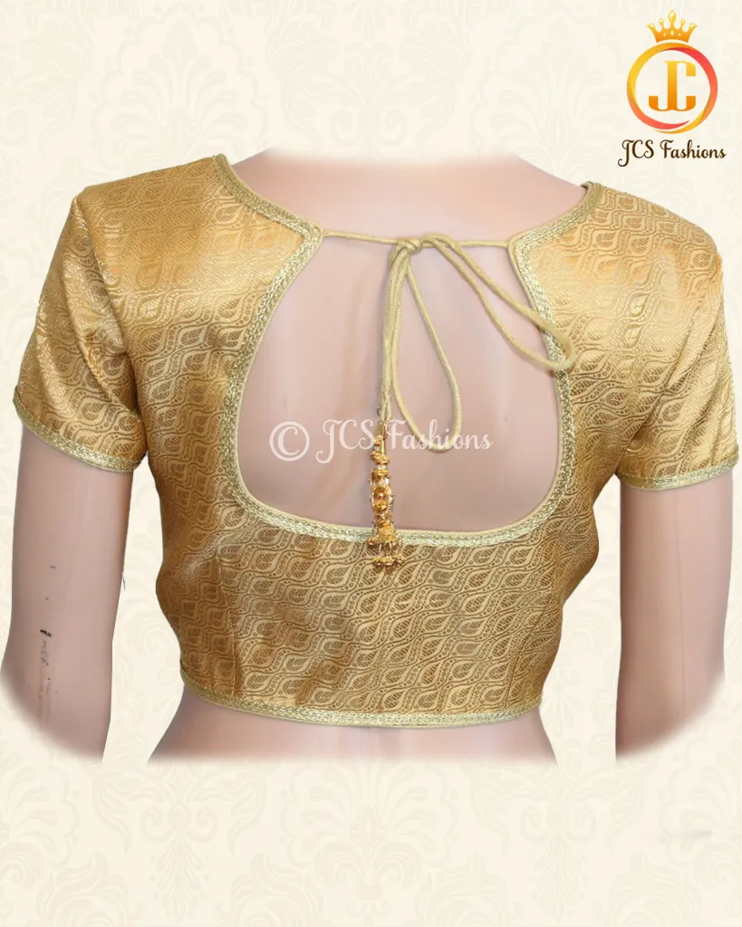 Beautiful Gold Color Banarasi Brocade Blouse | JCS Fashions
