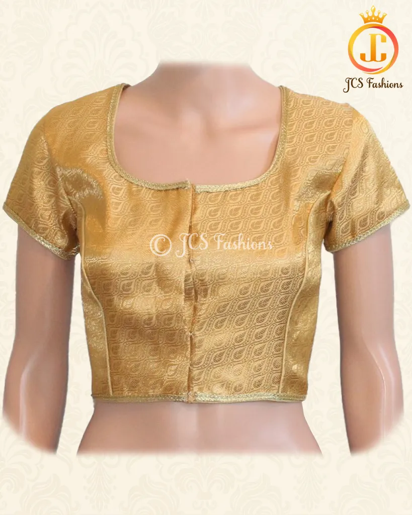 Beautiful Gold Color Banarasi Brocade Blouse | JCS Fashions