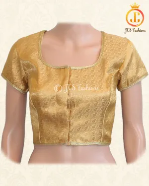 Beautiful Gold Color Banarasi Brocade Blouse | JCS Fashions