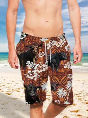 Black Angus Pattern Men Short BLACK ANGUS CATTLE LOVERS Pattern Men Short TTM