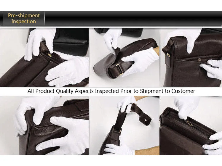 Black Leather Casual & Business Briefcase Laptop Bag