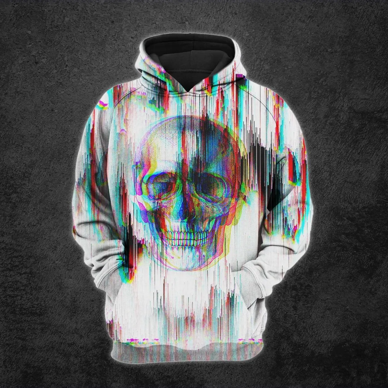 Black White Flicker Skull And Roses Print Combo Hoodie And Leggings