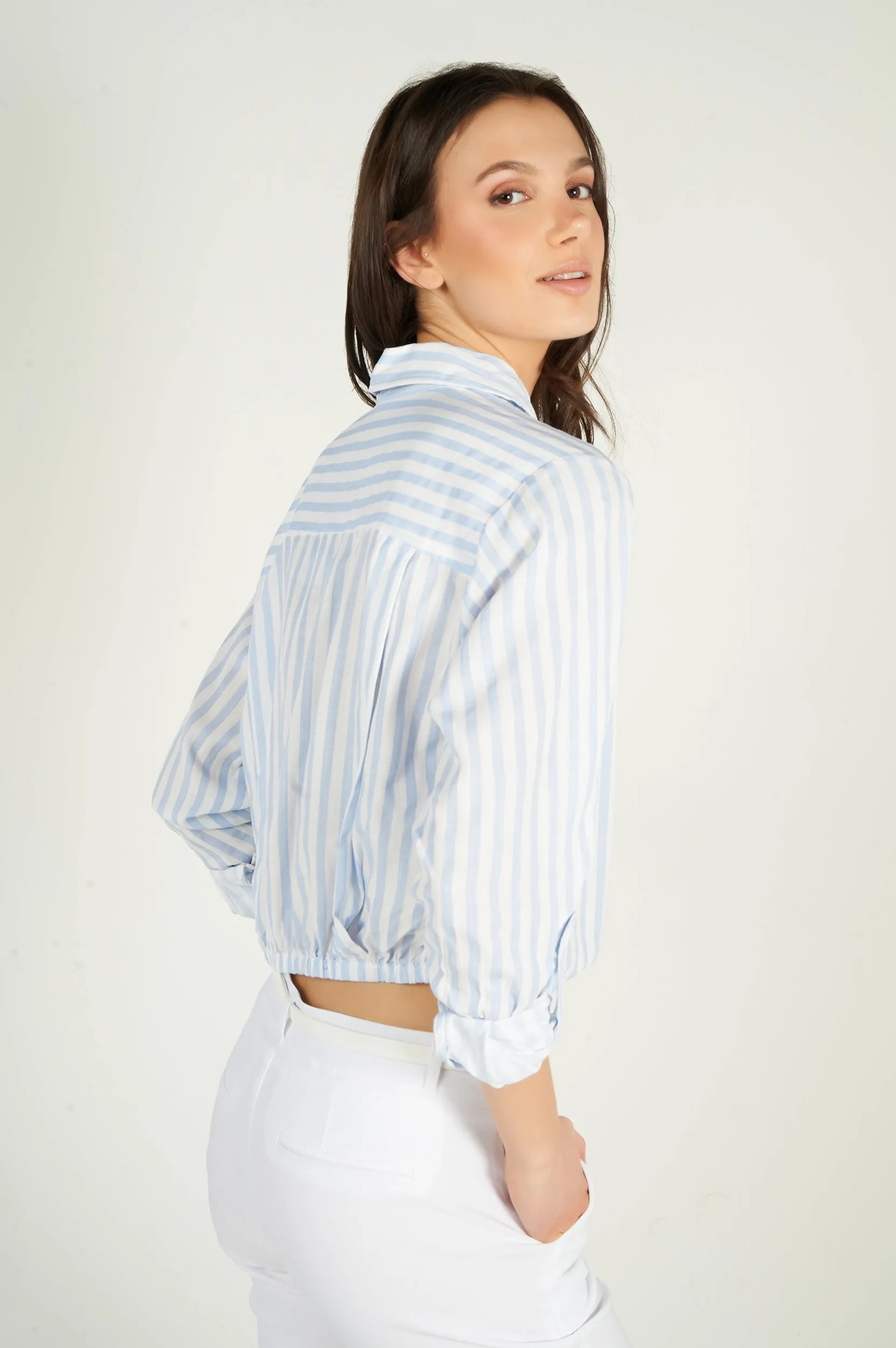 Blouse courte rayée - LAURENA-X1VS - (E-C5)