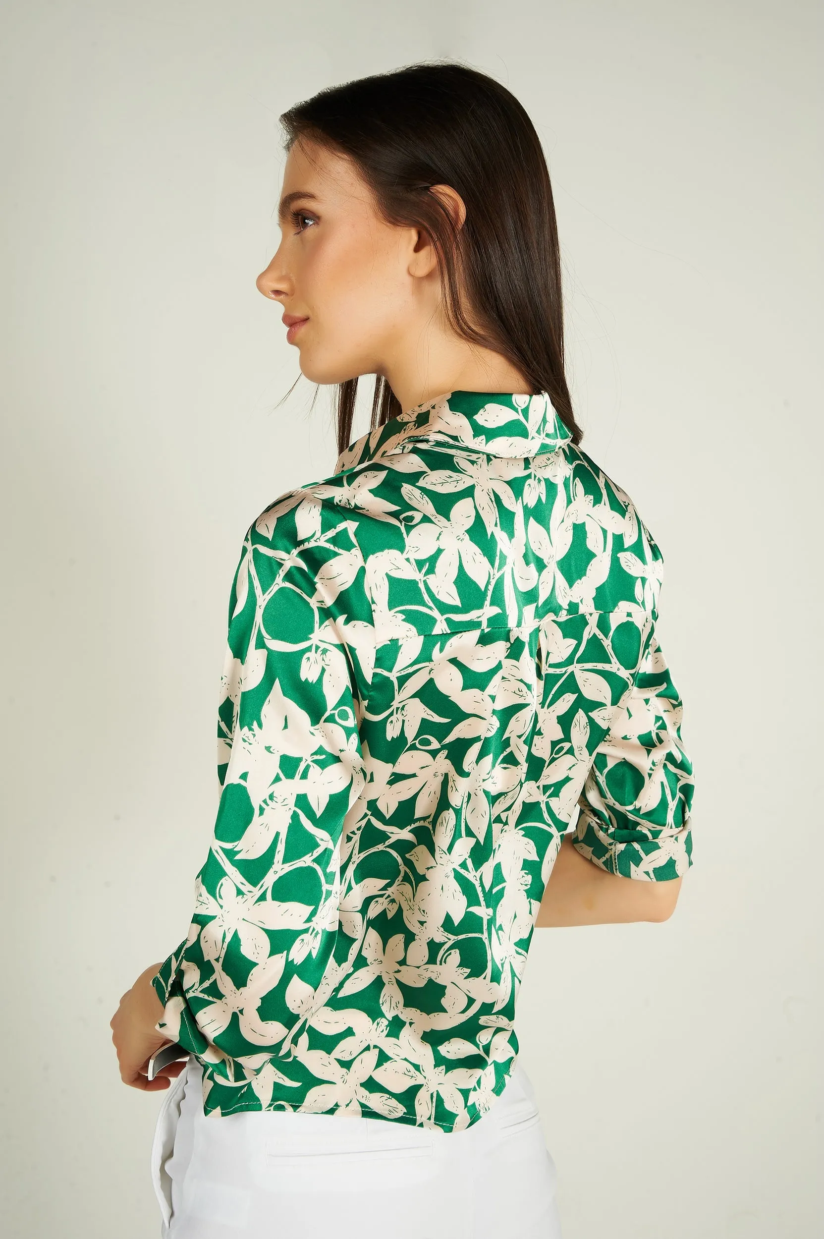 Blouse fleurie en satin - ARABELLELFY1 - (E-B2)