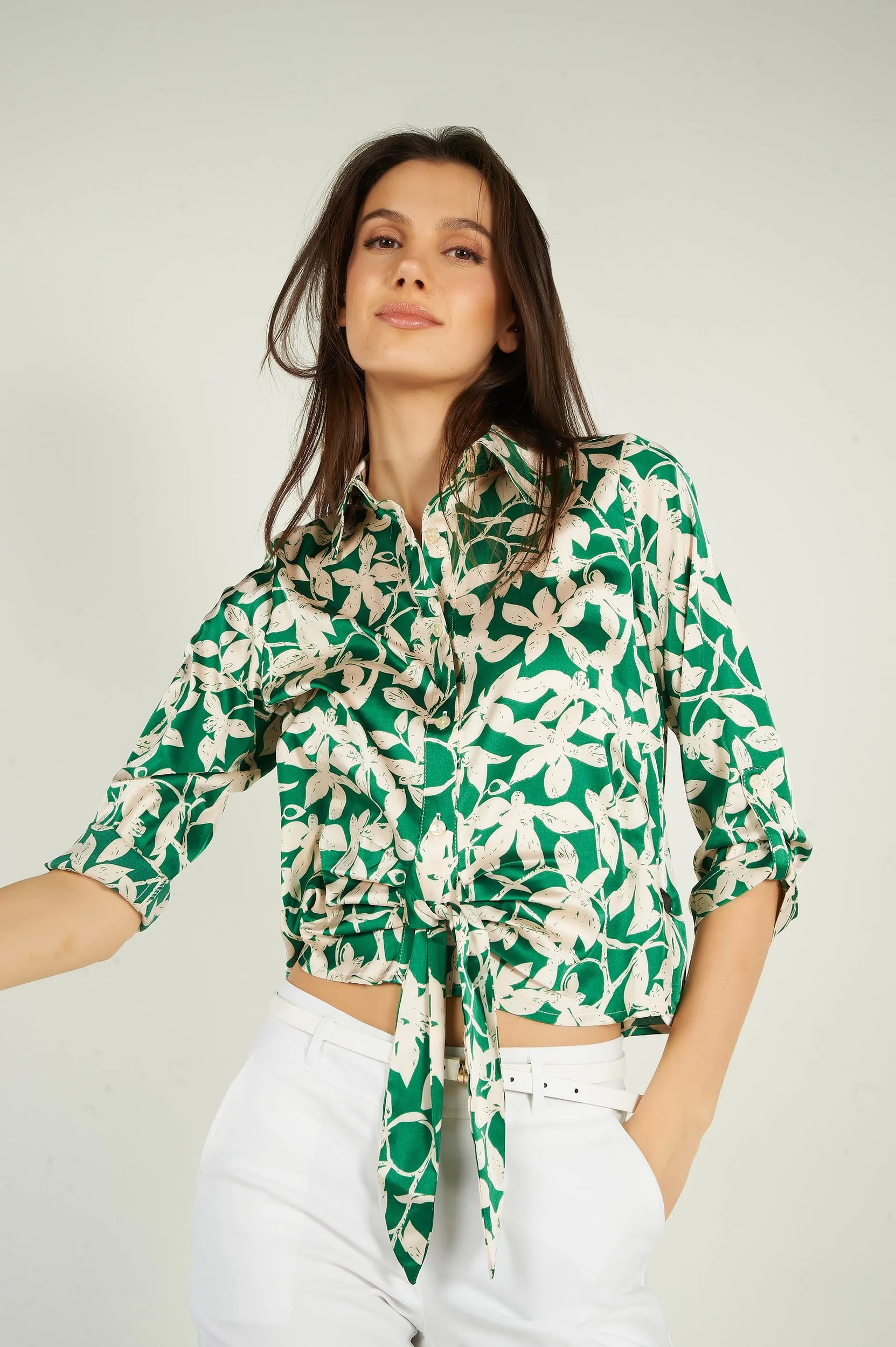 Blouse fleurie en satin - ARABELLELFY1 - (E-B2)