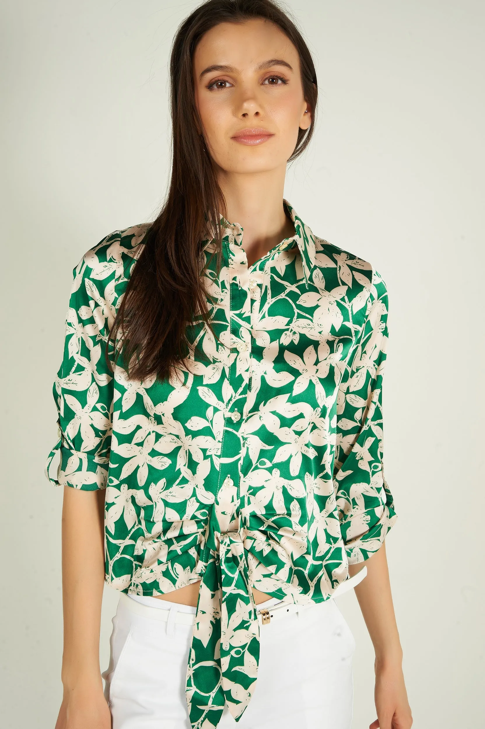 Blouse fleurie en satin - ARABELLELFY1 - (E-B2)