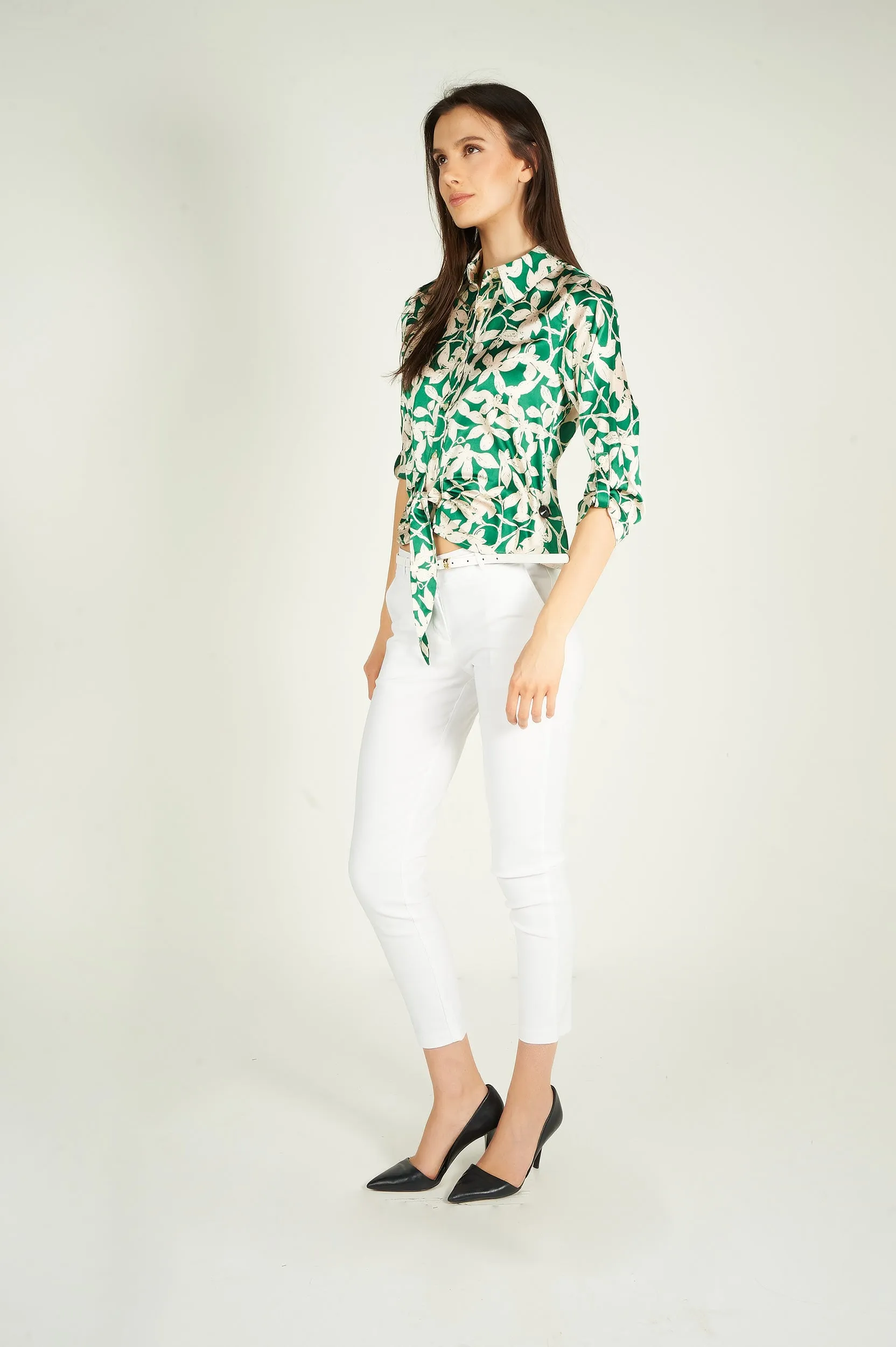 Blouse fleurie en satin - ARABELLELFY1 - (E-B2)