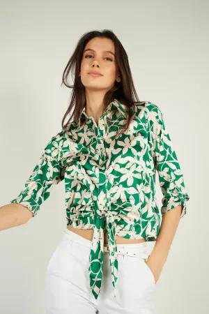 Blouse fleurie en satin - ARABELLELFY1 - (E-B2)
