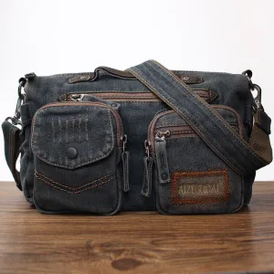 Blue Denim Side Bag Mens Denim Messenger Bags Vintage Denim Crossbody Bag For Women
