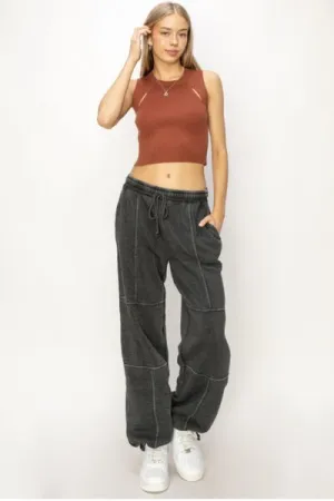 Blue Zone Planet |  HYFVE Stitched Design Drawstring Sweatpants