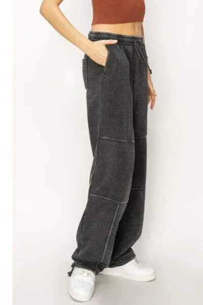 Blue Zone Planet |  HYFVE Stitched Design Drawstring Sweatpants