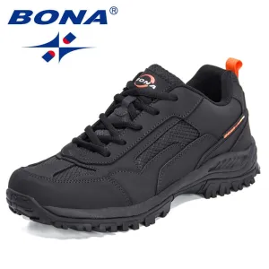 BONA 2021 New Designers Non-slip Wear-resistant Breathable Hiking Shoes Men Outdoor High-quality Jogging Walking Shoe Mansculino