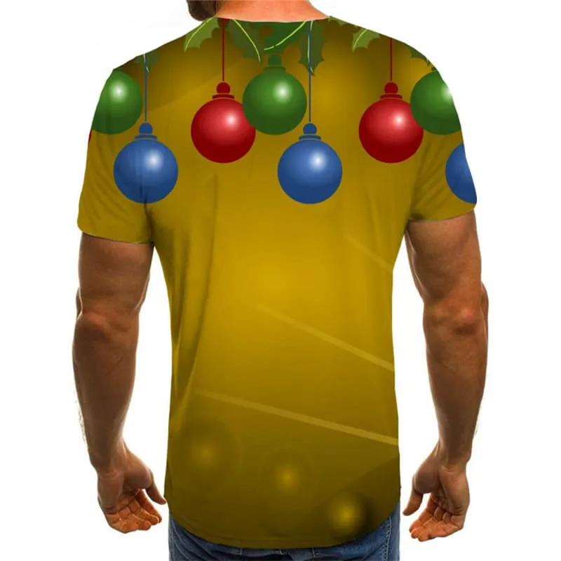 Christmas T-shirt Men Party T-shirts Graphic New Year Tshirt Printed Colorful T-shirts 3d