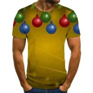 Christmas T-shirt Men Party T-shirts Graphic New Year Tshirt Printed Colorful T-shirts 3d