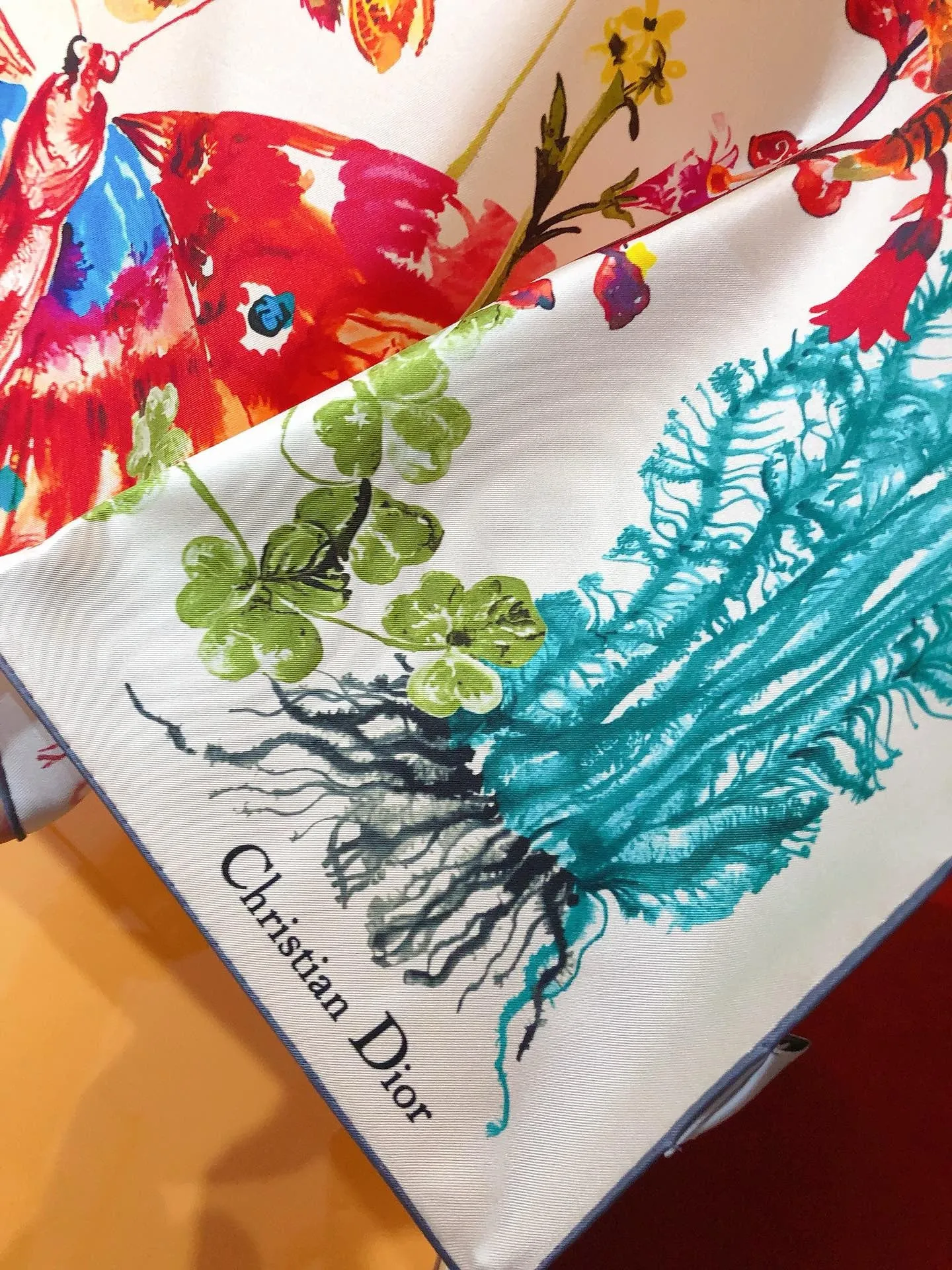 CLTH392 CD Butterfly Around the World 90 Square Scarf / 35.5 x 35.5 inches