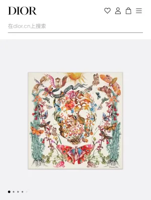 CLTH392 CD Butterfly Around the World 90 Square Scarf / 35.5 x 35.5 inches