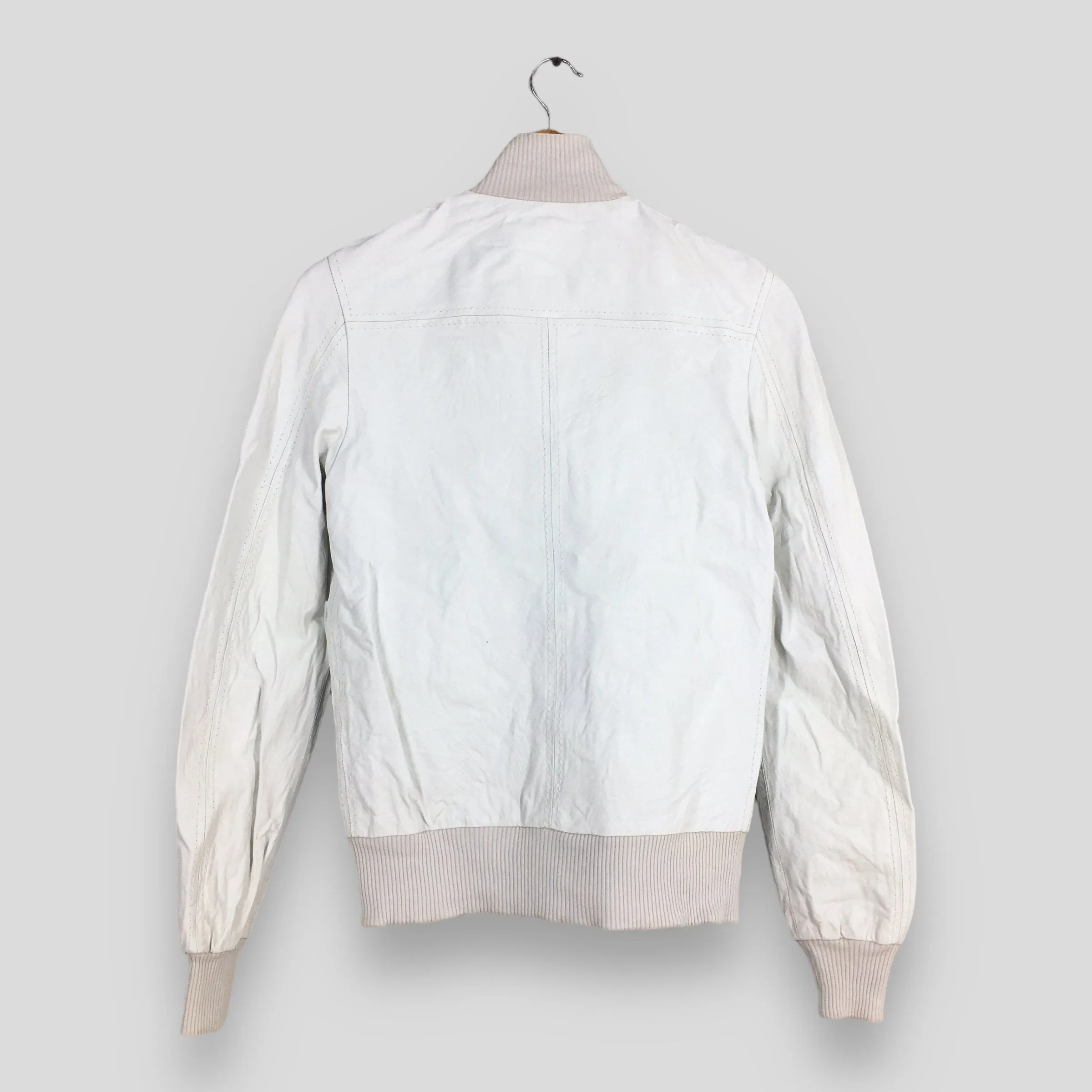 Dolce Gabbana White Ladies Leather Jacket XSmall