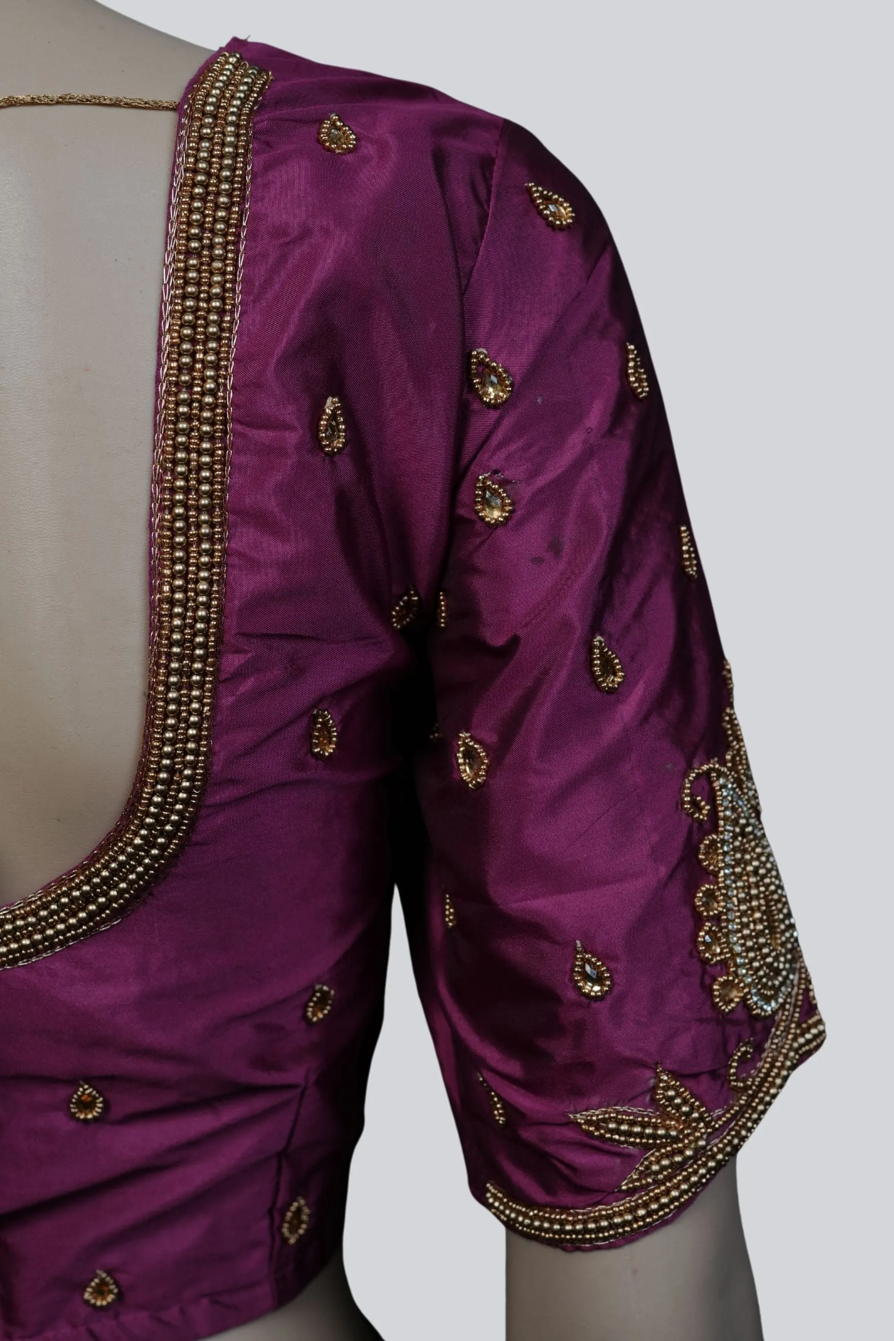 Exquisite Bridal Blouse with Heavy Maggam Work and Fancy Tassels