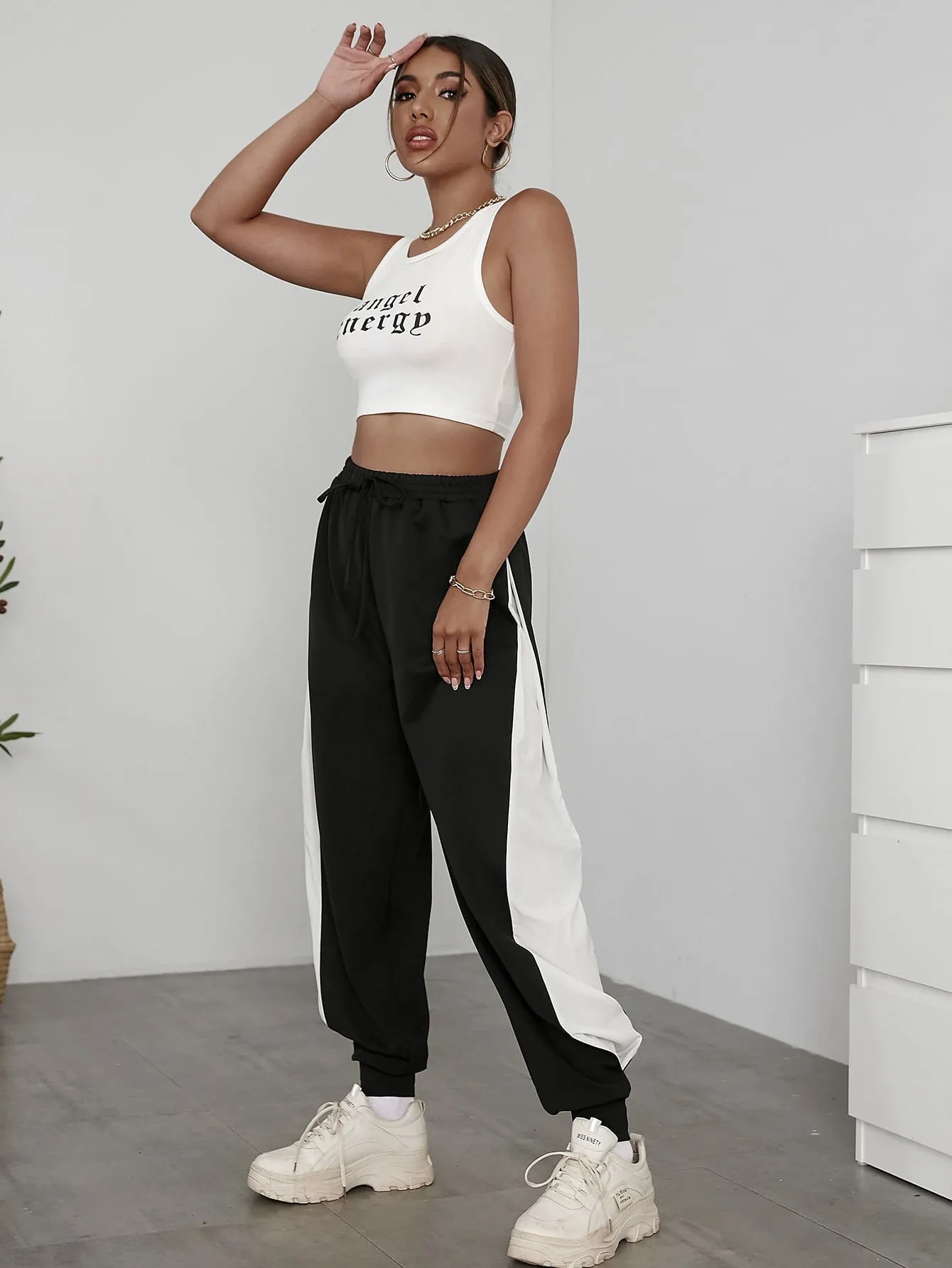 Floral Drawstring High Waist Long Women Sweatpants