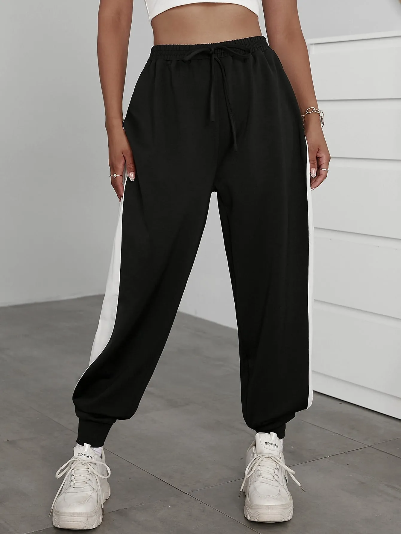 Floral Drawstring High Waist Long Women Sweatpants
