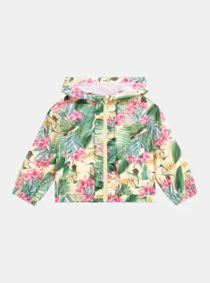 Floral Print Hooded Windbreaker Jacket (2-7)