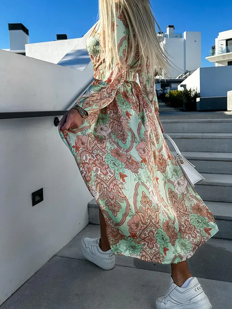 Florence Printed Dress with Belt
