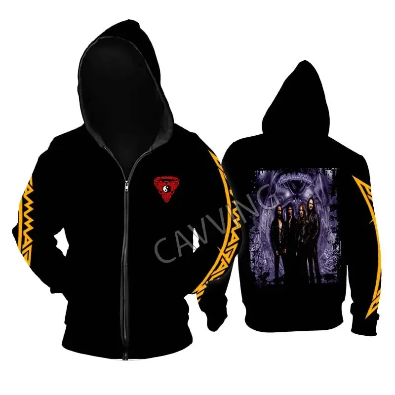 Gamma Ray Metal Rock Zipper Hoodie - Unisex Gothic Streetwear, Printed Band Logo, Casual Cotton Hooded Top