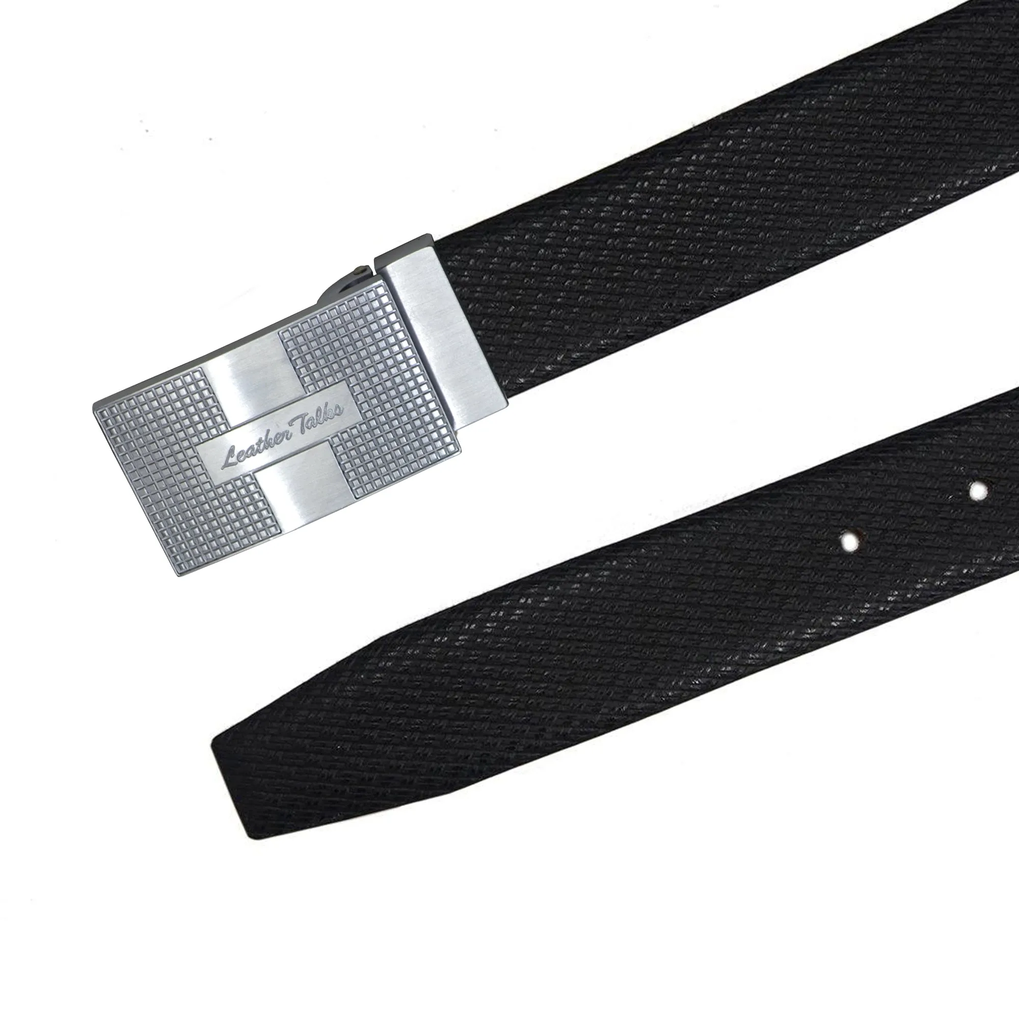 Italian Small Weave | Pure Leather | Leather Belt for Men | Color  - Black
