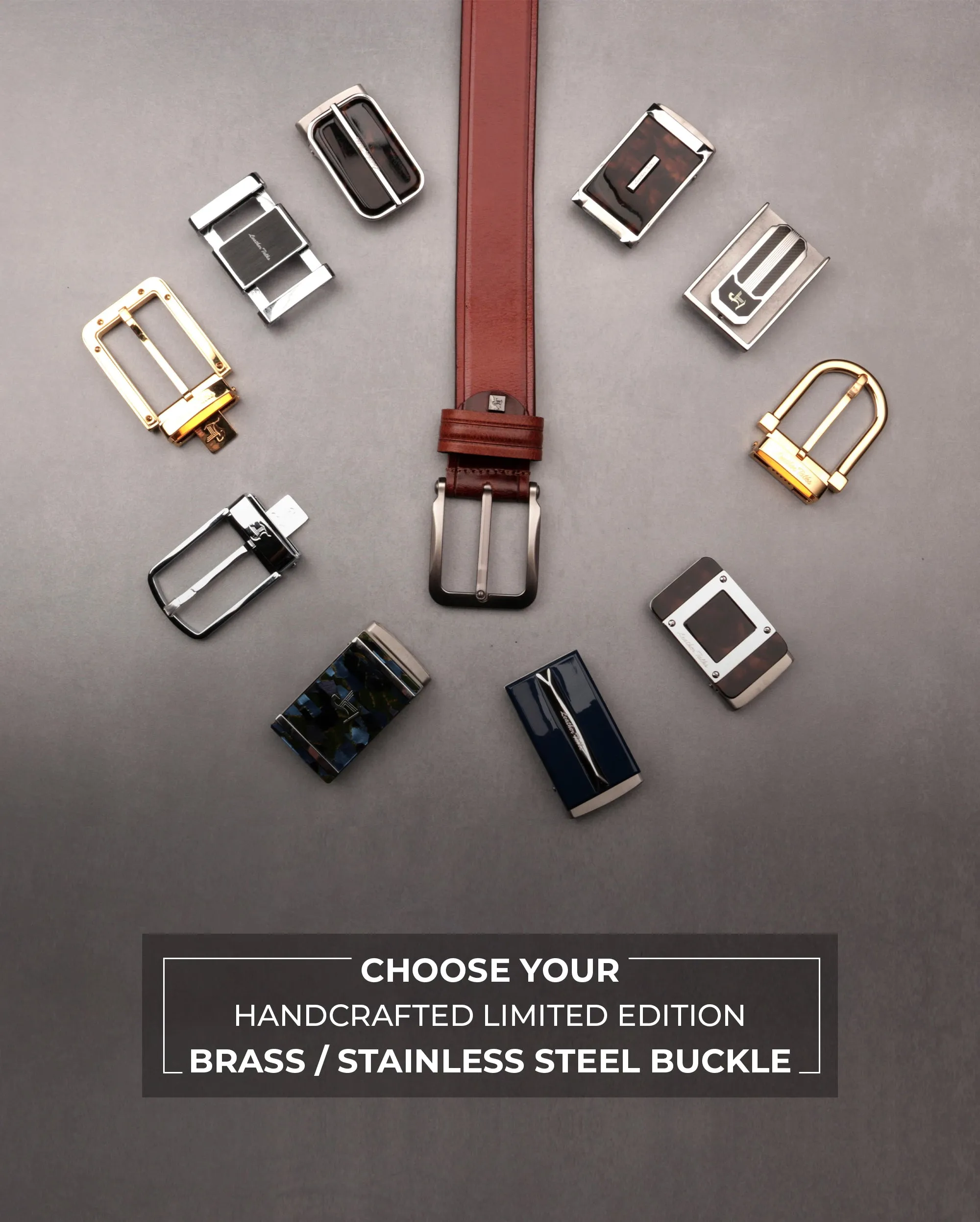 Italian Wood Finish | Men's Leather Belt | Colour: Brown