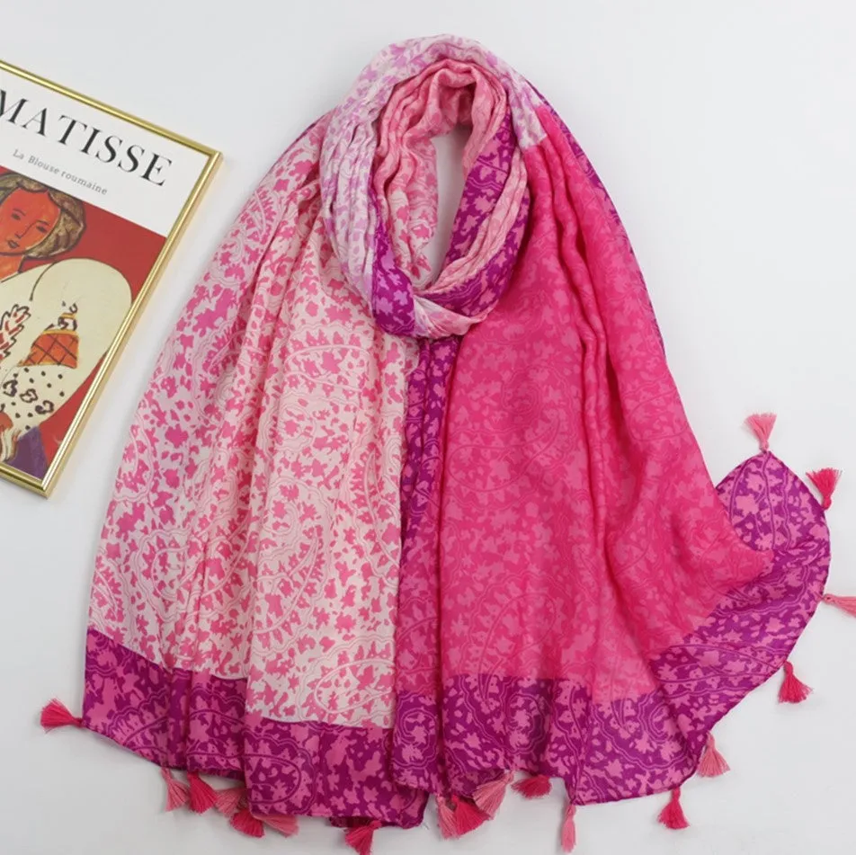 JY230346 Cashew flowers printed scarf