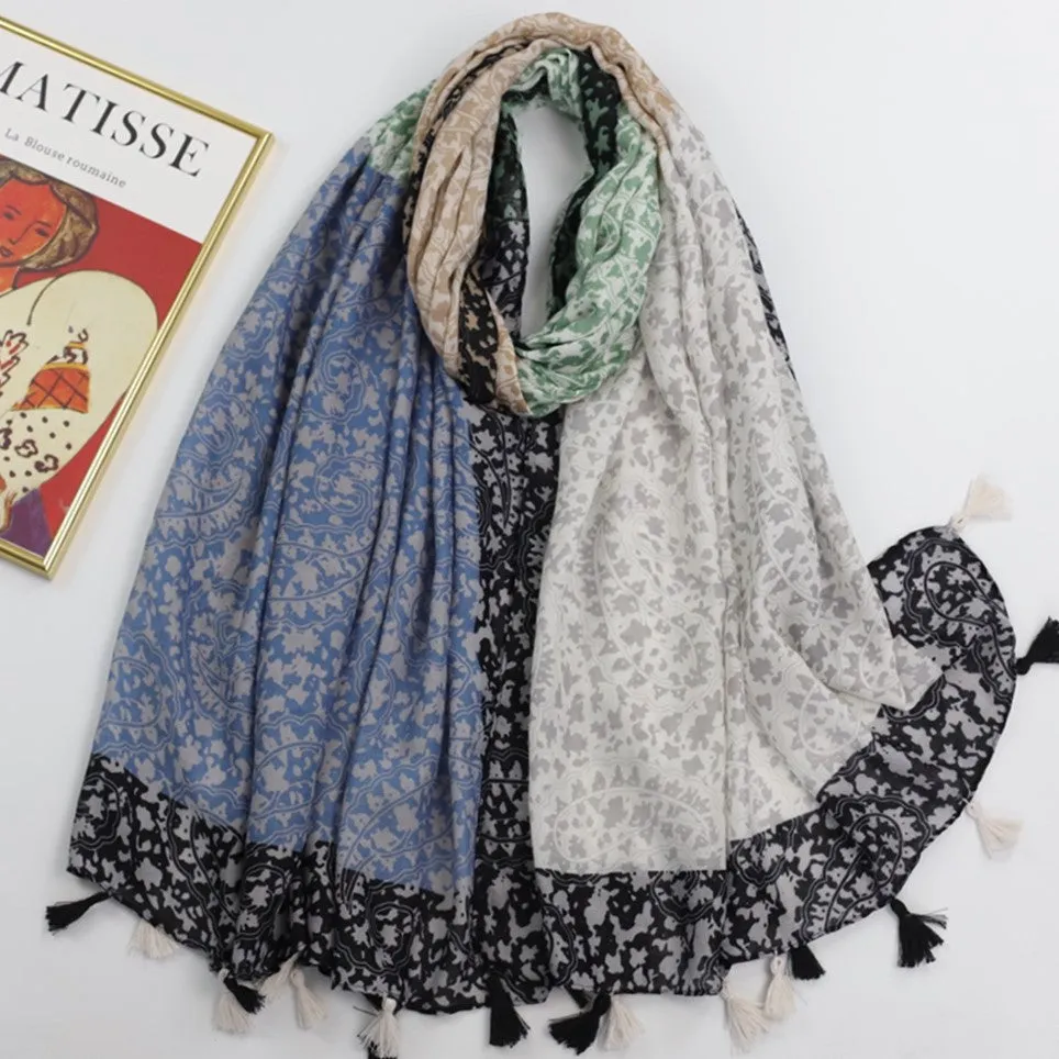 JY230346 Cashew flowers printed scarf