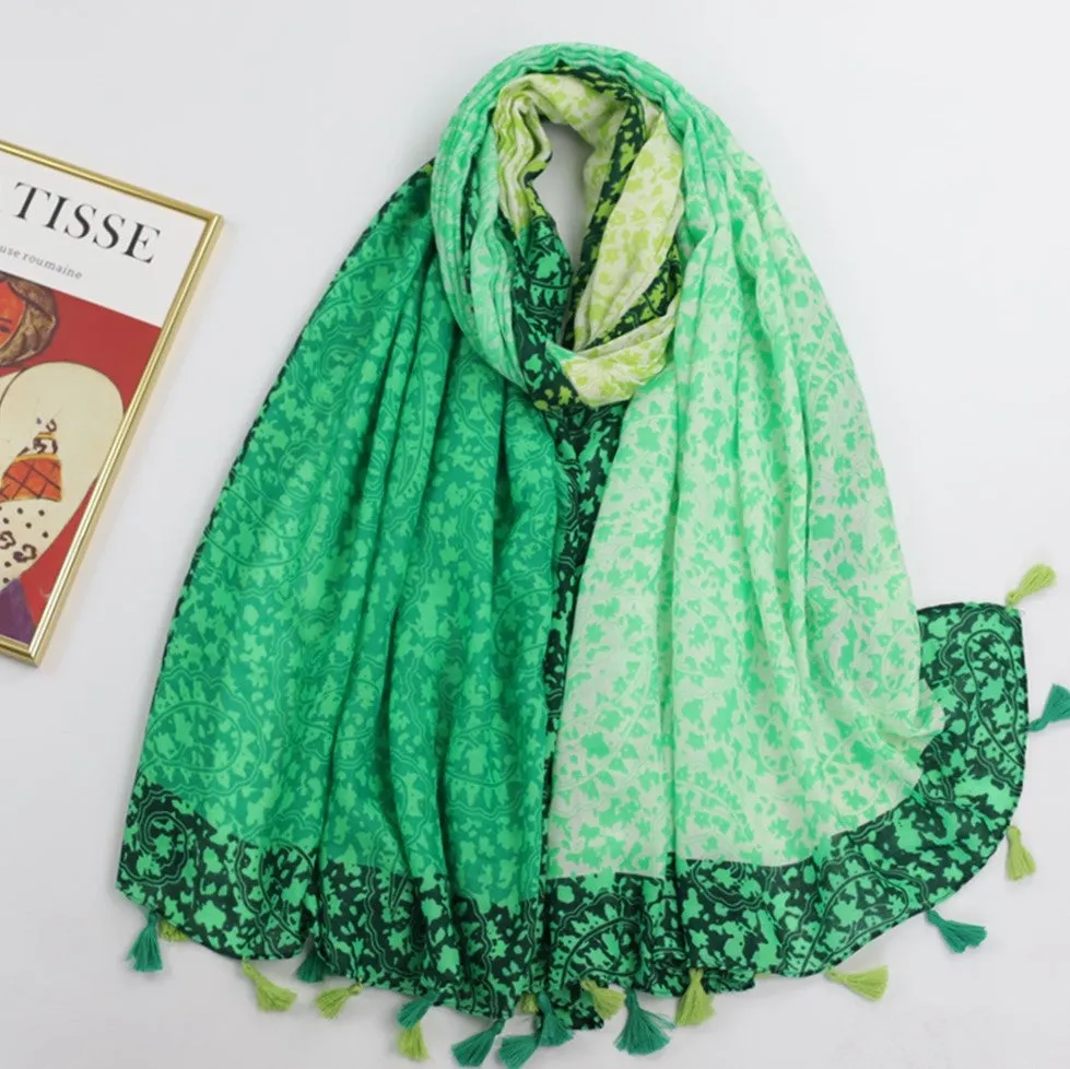 JY230346 Cashew flowers printed scarf