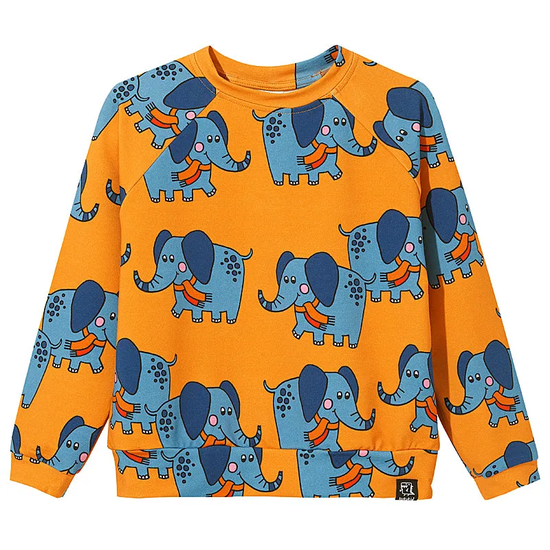 Kukukid Organic Sweatshirt - Caramel Elephant