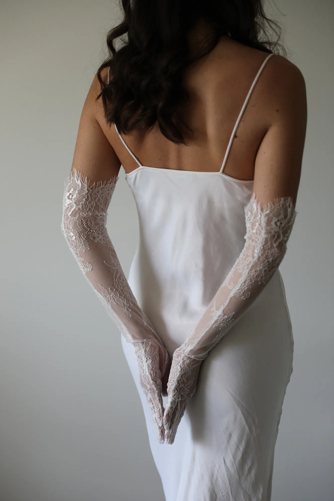 Long Fingerless Lace Gloves