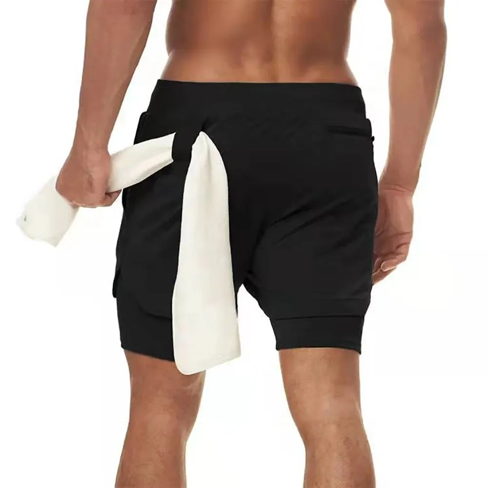 Men's 2-In-1 Compression Running Shorts Gym Wear