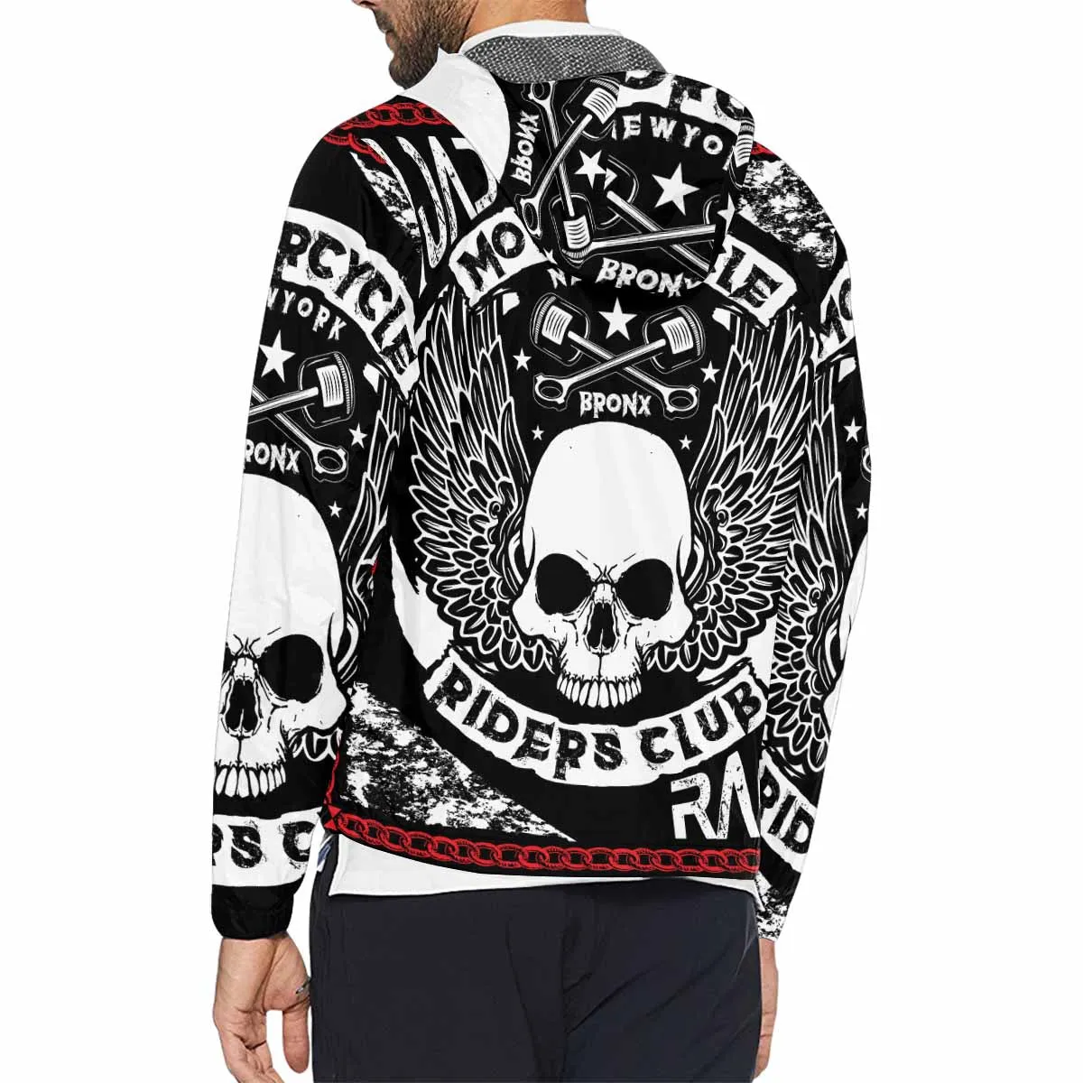 Men's Windbreaker printed motor slogan monogram