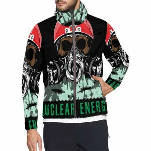 Men's Windbreaker printed nuclear energy skull