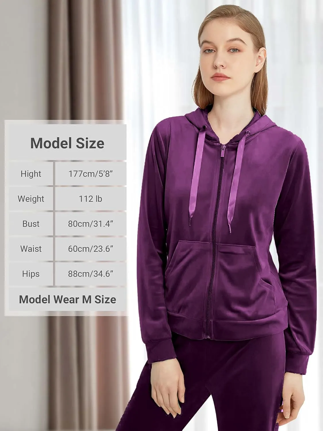 MessBebe Womens Velour Tracksuits Set Long Sleeve Sweatsuits 2 Piece Sports Outfit Zip Hoodie Sweatpants Joggers Set