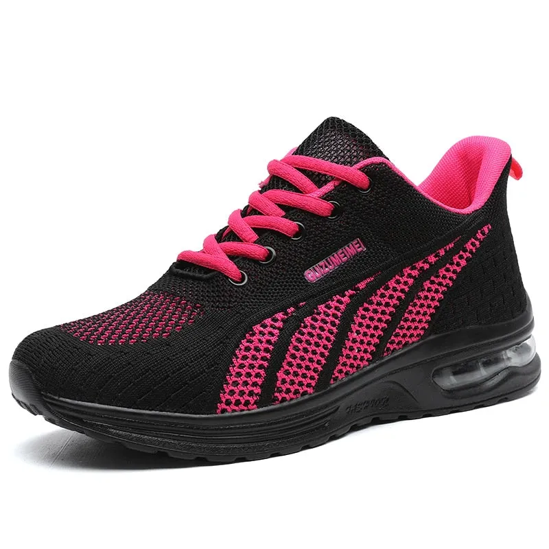 New Running Shoes Ladies Breathable Sneakers Summer Light Mesh Air Cushion Women&#39;s Sports Shoes Outdoor Lace Up Training Shoes